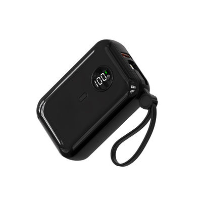 10000mAh 22.5W ユニバーサル ケーブル内蔵 電源バンク 黒 白 防火 ABS PC LED インジケータライト