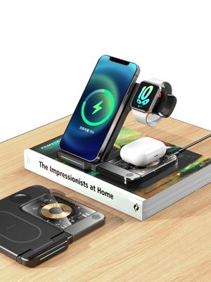 良い価格 コンパクトサイズ 3 In 1 無線充電ステーション / パッド W / C型ケーブル オンライン