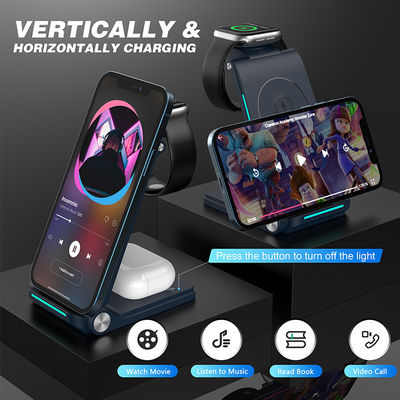 マルチカラー パワーバンク 急速充電ステーション 10W iPhone Apple Watch AirPods