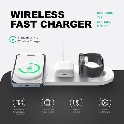 良い価格 3 イン 1 ワイヤレス電話充電器 5W 7.5W 10W 15W 充電 / 1 X C型ケーブル オンライン